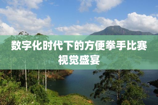 数字化时代下的方便拳手比赛视觉盛宴