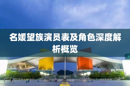 名媛望族演员表及角色深度解析概览