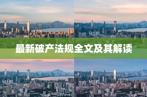 最新破产法规全文及其解读
