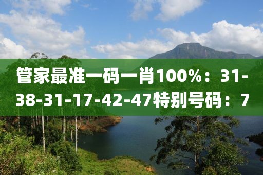 管家最准一码一肖100%：31-38-31-17-42-47特别号码：7