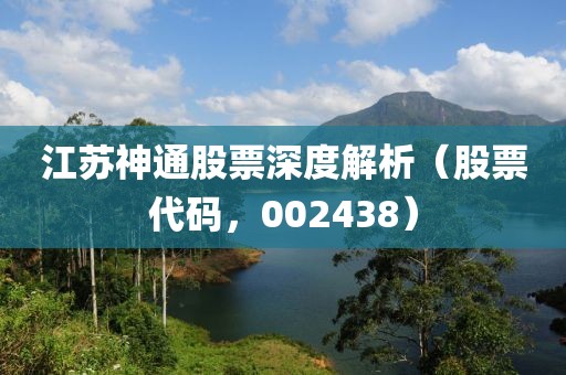 江苏神通股票深度解析（股票代码，002438）
