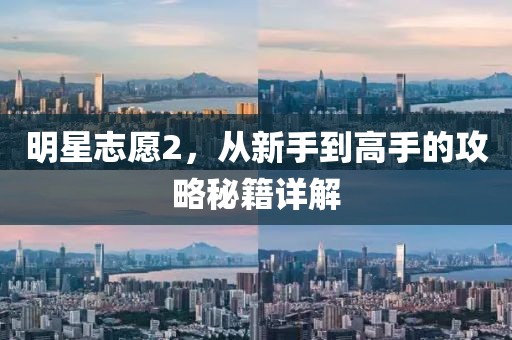 明星志愿2，从新手到高手的攻略秘籍详解
