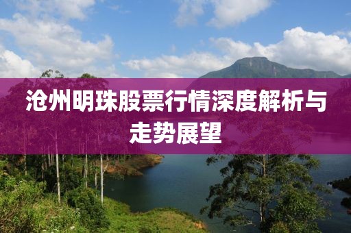 沧州明珠股票行情深度解析与走势展望