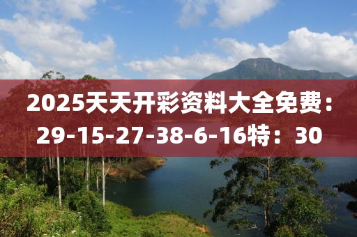2025天天开彩资料大全免费：29-15-27-38-6-16特：30