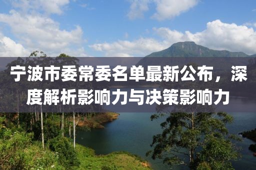 宁波市委常委名单最新公布，深度解析影响力与决策影响力