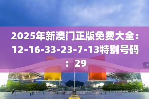 2025年新澳门正版免费大全：12-16-33-23-7-13特别号码：29