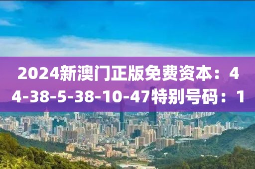 2024新澳门正版免费资本：44-38-5-38-10-47特别号码：1