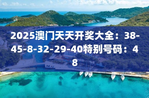 2025澳门天天开奖大全：38-45-8-32-29-40特别号码：48