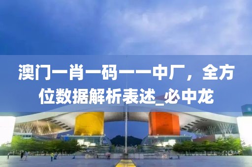 澳门一肖一码一一中厂，全方位数据解析表述_必中龙