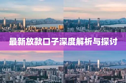最新放款口子深度解析与探讨