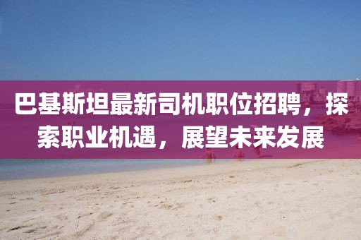 巴基斯坦最新司机职位招聘，探索职业机遇，展望未来发展