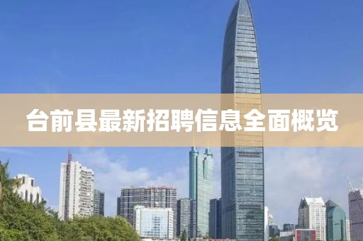 台前县最新招聘信息全面概览