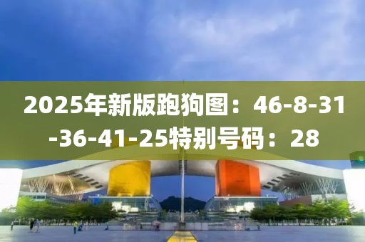 2025年新版跑狗图：46-8-31-36-41-25特别号码：28