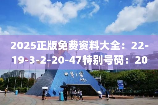 2025正版免费资料大全：22-19-3-2-20-47特别号码：20