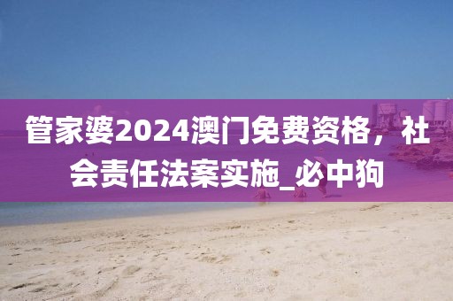 管家婆2024澳门免费资格，社会责任法案实施_必中狗
