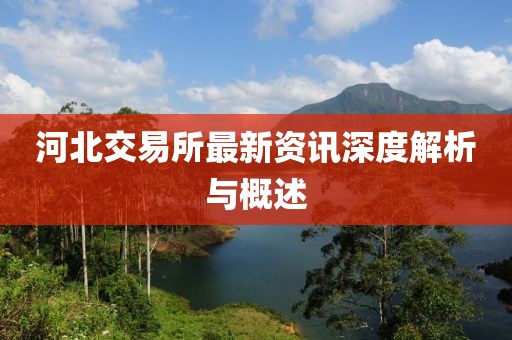 河北交易所最新资讯深度解析与概述