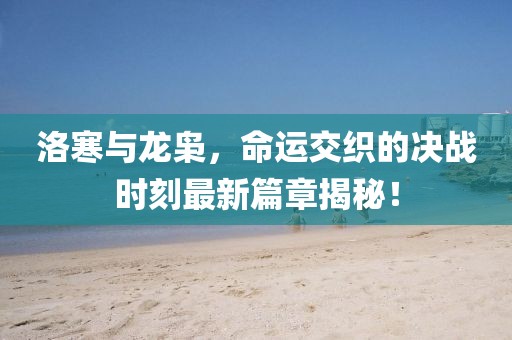 洛寒与龙枭，命运交织的决战时刻最新篇章揭秘！