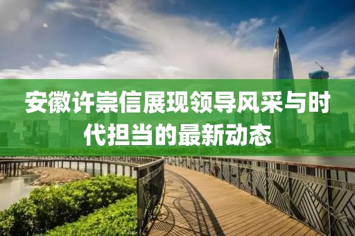 安徽许崇信展现领导风采与时代担当的最新动态