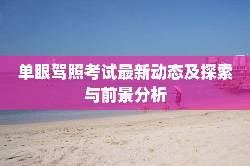 单眼驾照考试最新动态及探索与前景分析