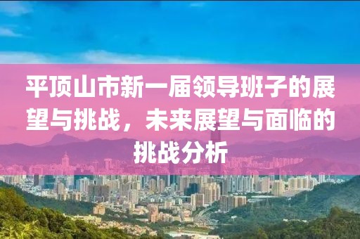平顶山市新一届领导班子的展望与挑战，未来展望与面临的挑战分析