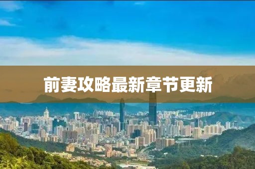 前妻攻略最新章节更新