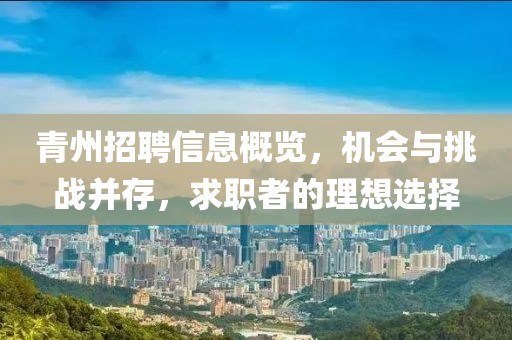 青州招聘信息概览，机会与挑战并存，求职者的理想选择