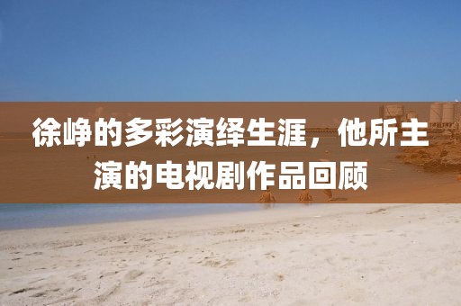 徐峥的多彩演绎生涯，他所主演的电视剧作品回顾