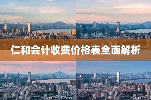 仁和会计收费价格表全面解析