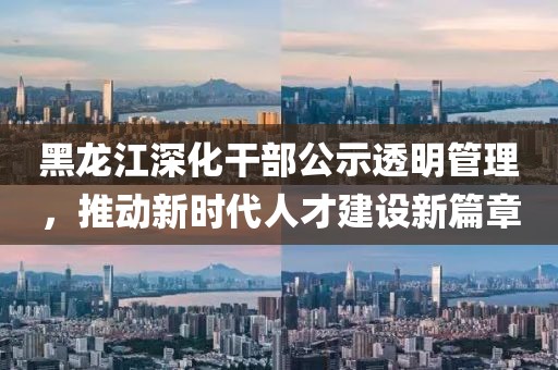 黑龙江深化干部公示透明管理，推动新时代人才建设新篇章