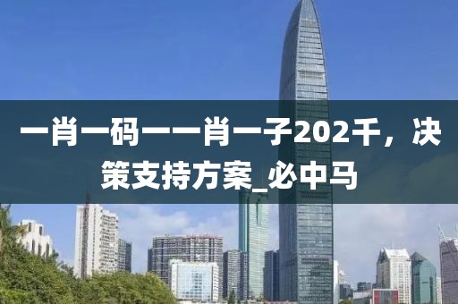 一肖一码一一肖一子202千，决策支持方案_必中马