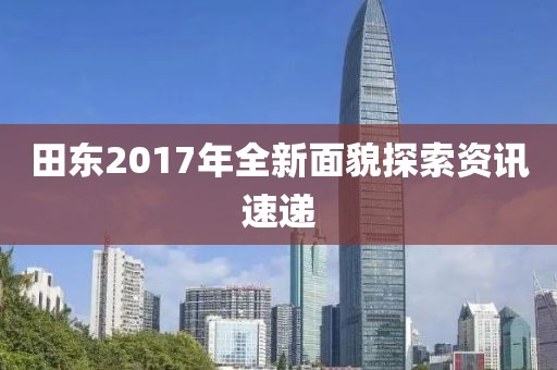田东2017年全新面貌探索资讯速递