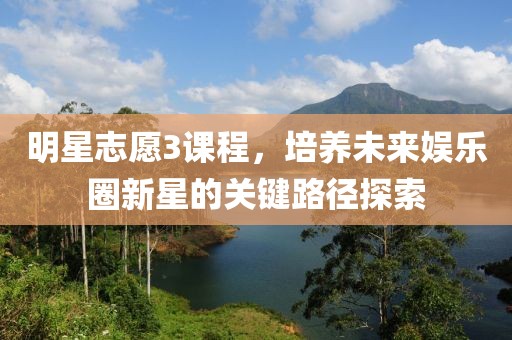 明星志愿3课程，培养未来娱乐圈新星的关键路径探索
