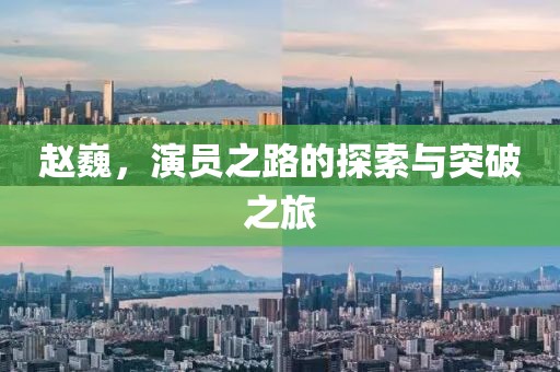 赵巍，演员之路的探索与突破之旅