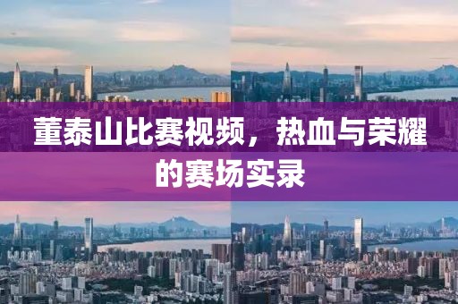 董泰山比赛视频，热血与荣耀的赛场实录