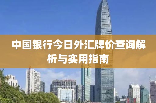 中国银行今日外汇牌价查询解析与实用指南