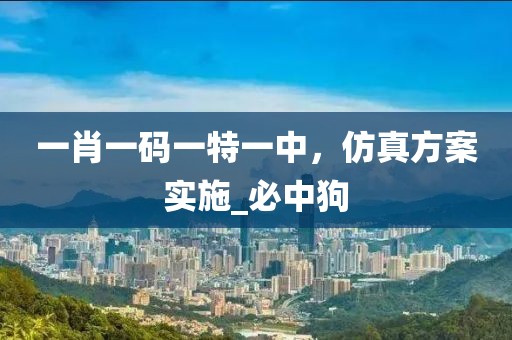 一肖一码一特一中，仿真方案实施_必中狗