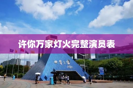许你万家灯火完整演员表
