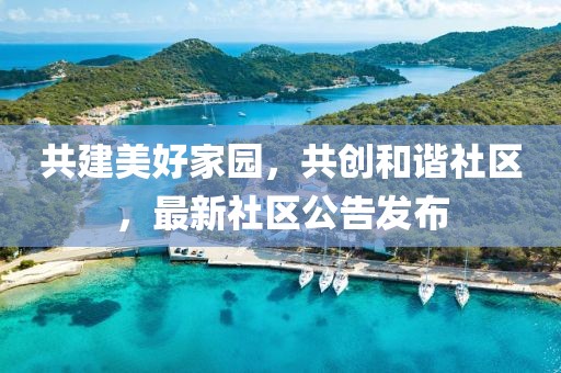 共建美好家园，共创和谐社区，最新社区公告发布