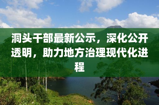 洞头干部最新公示，深化公开透明，助力地方治理现代化进程