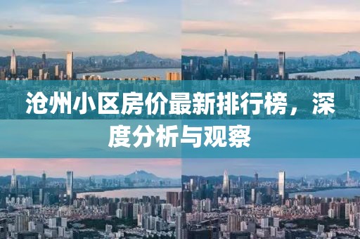 沧州小区房价最新排行榜,深度分析与观察