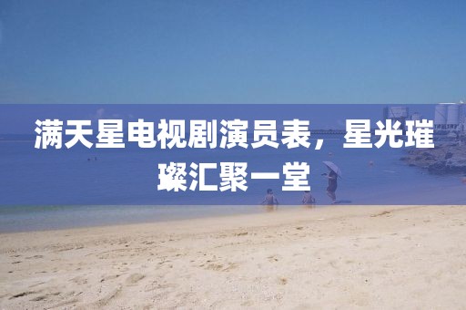满天星电视剧演员表，星光璀璨汇聚一堂