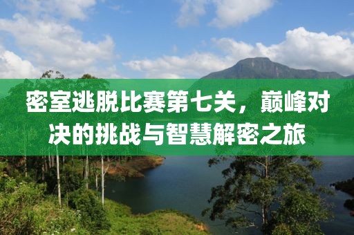 密室逃脱比赛第七关，巅峰对决的挑战与智慧解密之旅