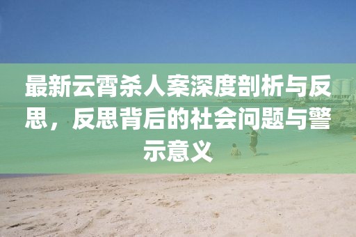 最新云霄杀人案深度剖析与反思，反思背后的社会问题与警示意义