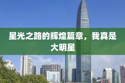 星光之路的辉煌篇章，我真是大明星