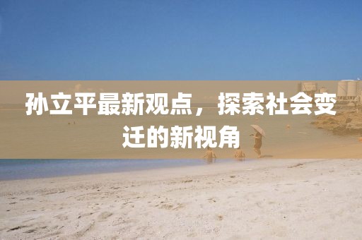 孙立平最新观点，探索社会变迁的新视角