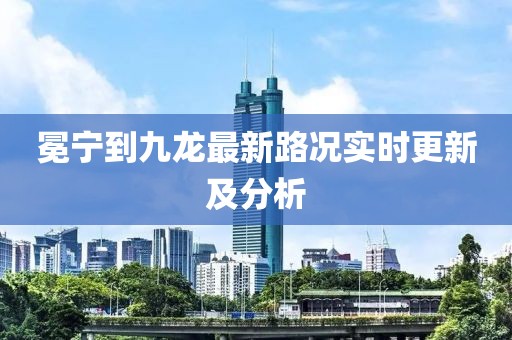冕宁到九龙最新路况实时更新及分析