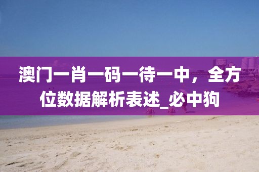 澳门一肖一码一待一中，全方位数据解析表述_必中狗