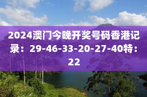 2024澳门今晚开奖号码香港记录：29-46-33-20-27-40特：22