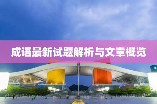 成语最新试题解析与文章概览