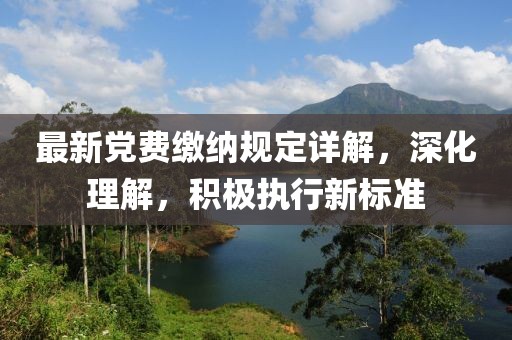 最新党费缴纳规定详解，深化理解，积极执行新标准